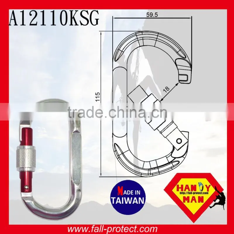 25KN O Type Mountain Rock Climbing Aluminum Carabiner For Rescue
