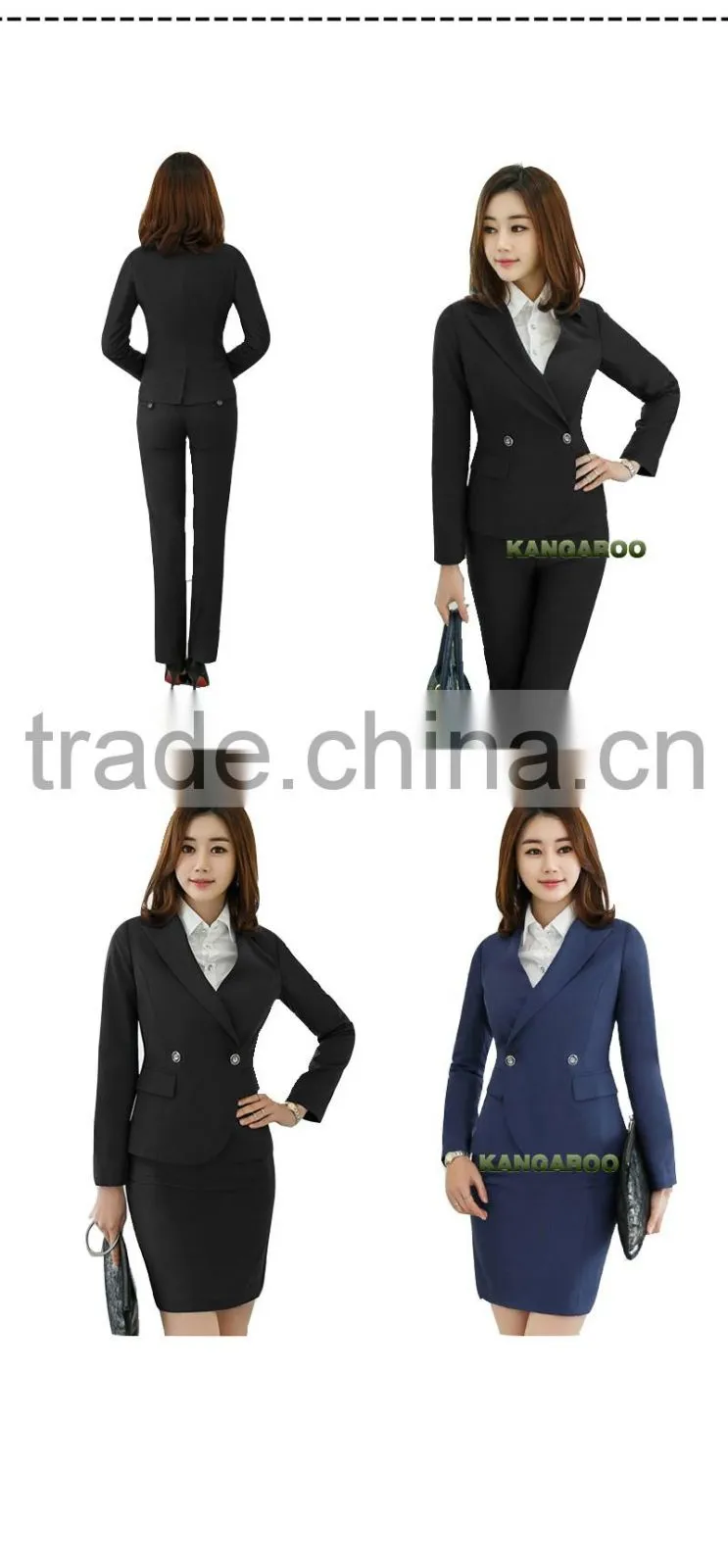 Corporate Workwear The Office Staff Uniform Women Fashion Blazer Dresses