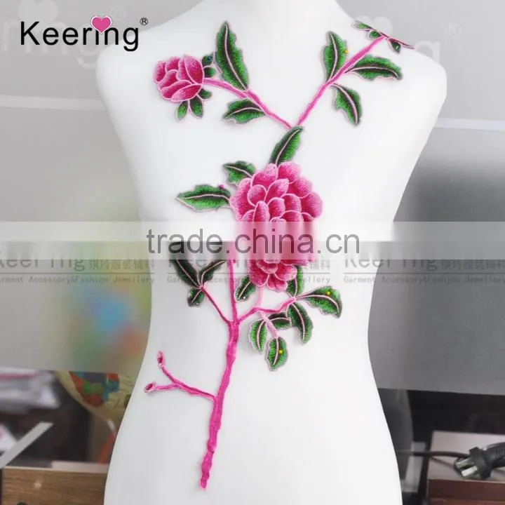 2017 beautiful embroidery patch flower design from keering WEF-771