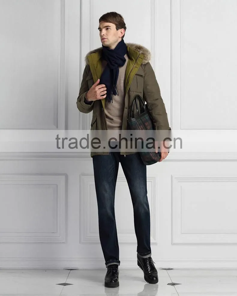 2015 Winter Military Durable Men Down Jacket With Fur collar
