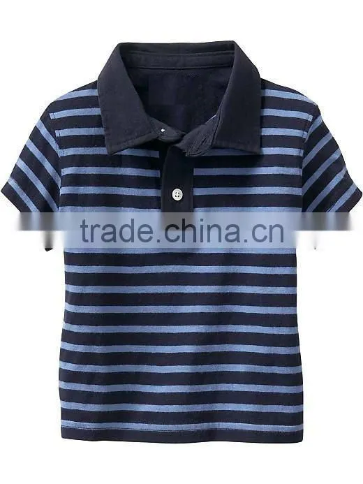 BOYS CUT & SEW SHORT SLEEVE POLO T SHIRT WITH WOVEN COLLAR