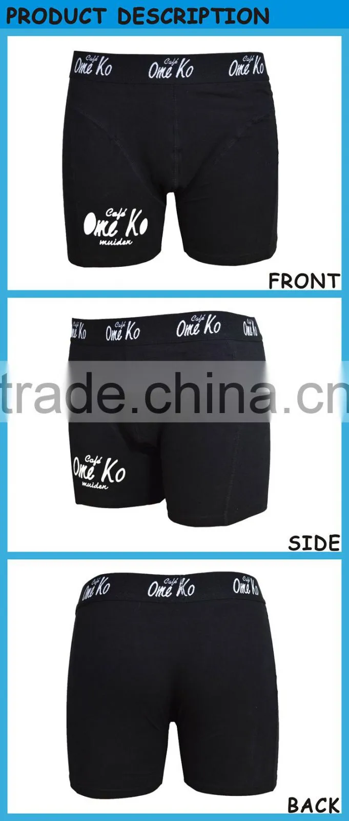 Hot Sale Breathable Men Spandex Cotton Underwear Boxer Briefs Shorts