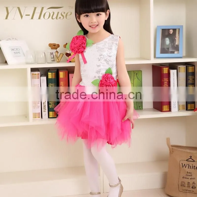 lavender elegant floral patterned short front & long back flower girl dress