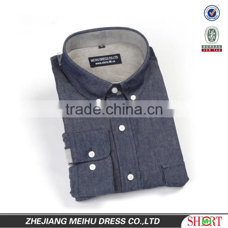 Latest fashion denim shirt design for man corduroy contrast Mens casual warm shirt