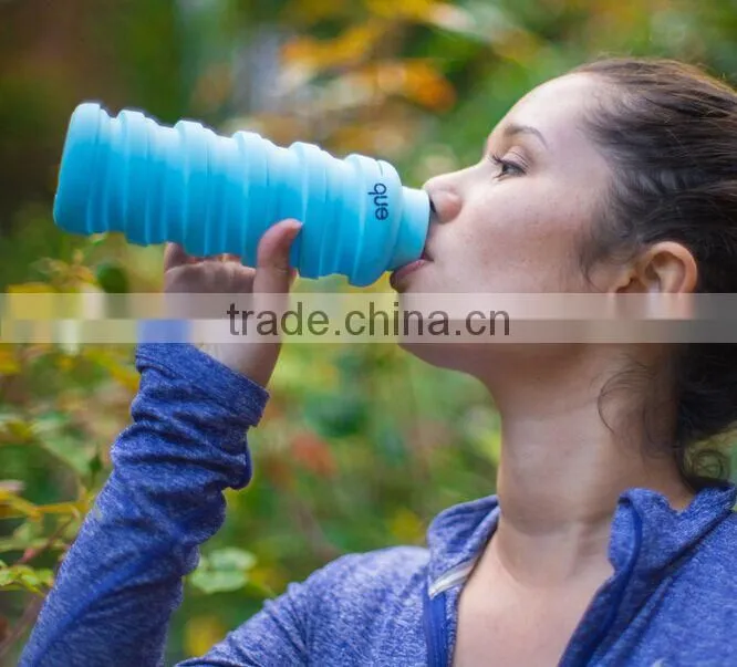 2017 Hot Items Of Silicone Drinking Collapsible Water / Foldable Sports Water Bottle