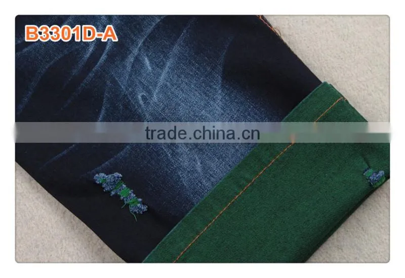 cotton tencel dark indigo color slub denim fabric