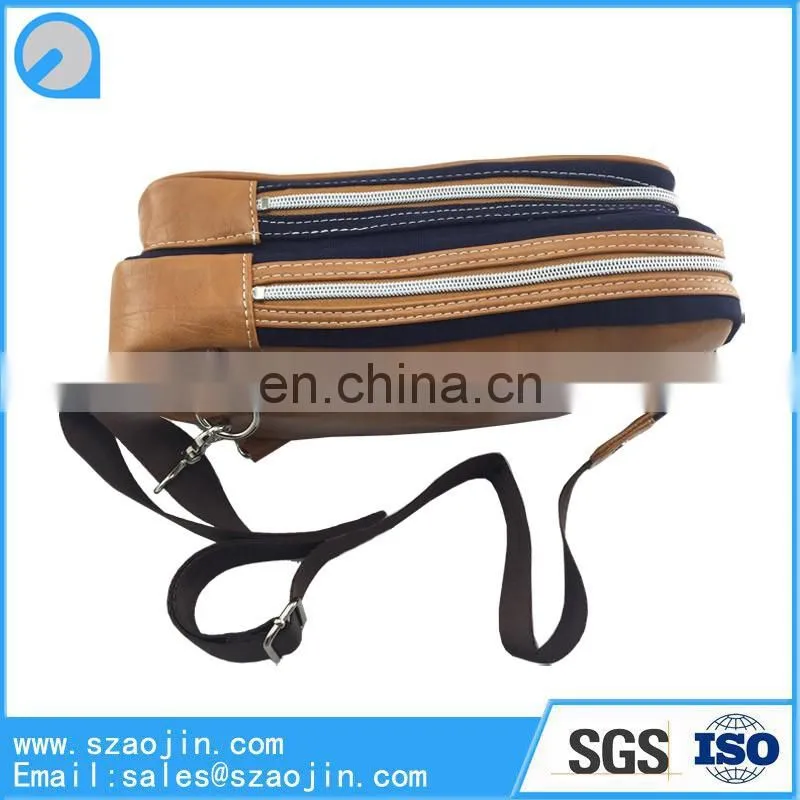 factory adjustable leather cross body bag for cycling