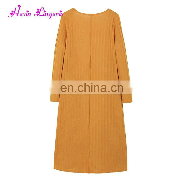 Best Selling latest Yellow Long Kingtting Cardigan Blouse Women Tops