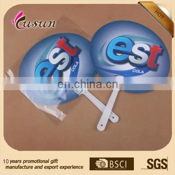 New design customized best sell custom plastic handle paper fan