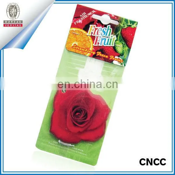 Hanging absorbent paper car air freshener