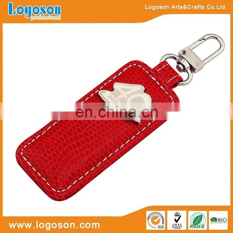 High quality mens leather metal keychain wholesale keyring
