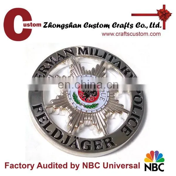 Custom unique cut out coin enamel military police challenge coin