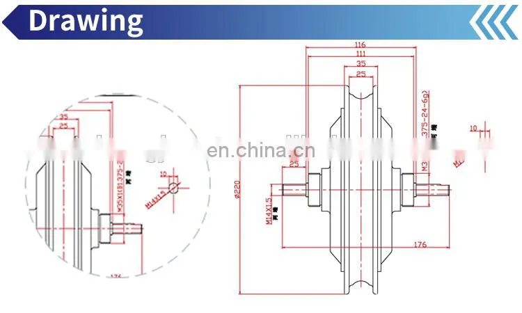400W detachable powerful E-bike hub motor