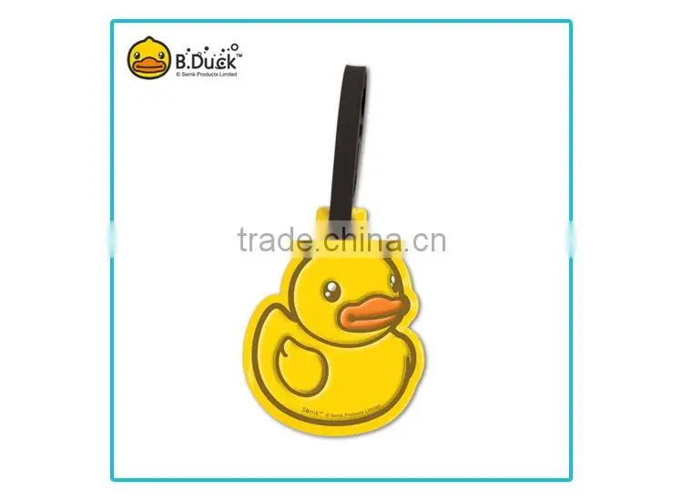B.Duck factory wholesaler cheap personalized luggage tags with adjustable strap