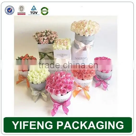 Luxury paper tube gift packaging flower boxes with own logo