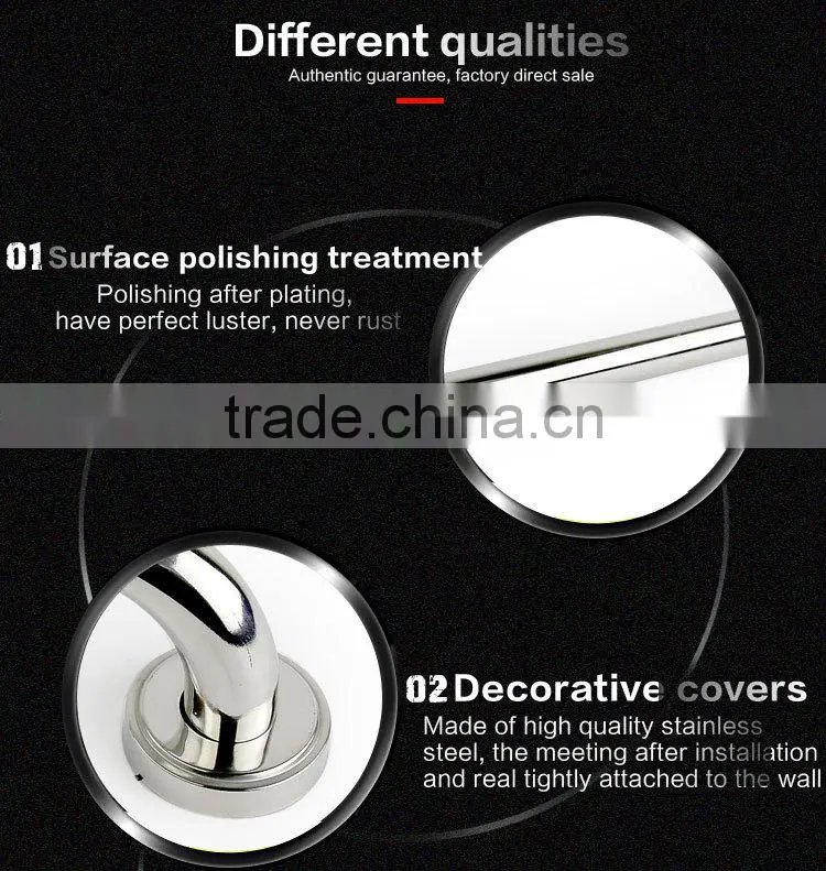 safety stainless steel straight or angled grab bar