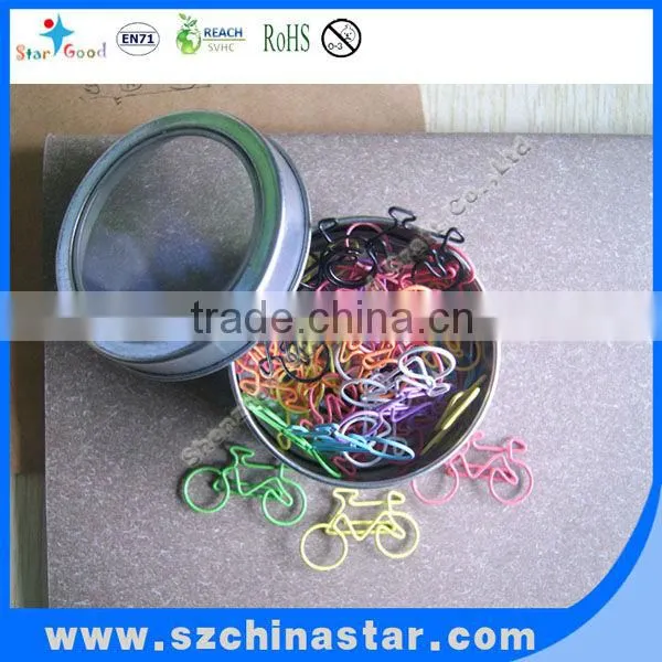 Novelty red color bike clip by PET coated iron wire