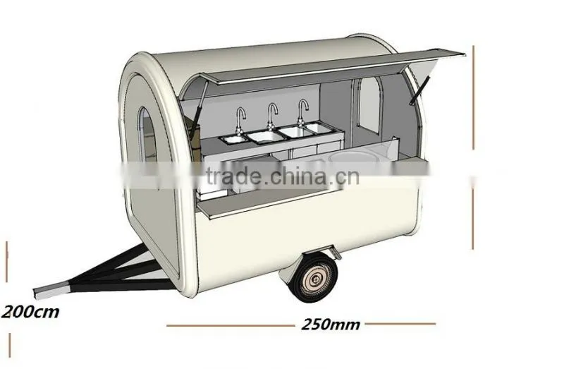Kitchen Cooking Mobile Food Cart Trailer/ Food Vending Cart/ Outdoor Food Trailer