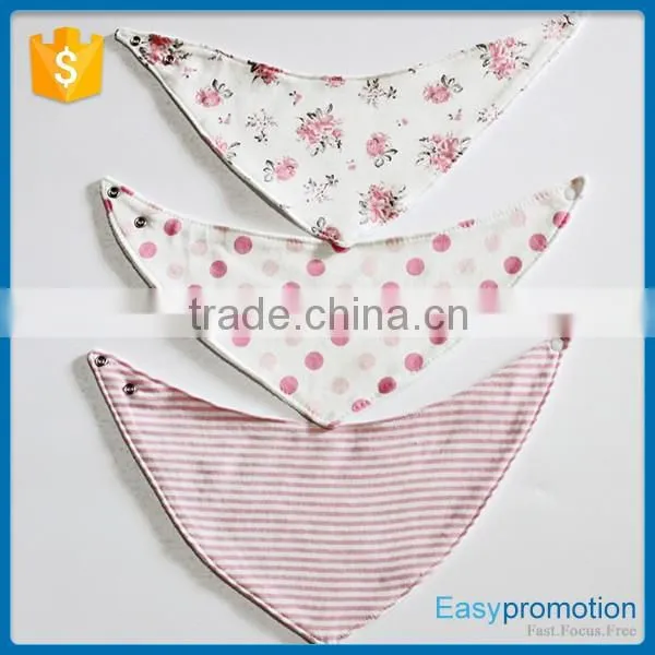 2016 new design snaps bibs, baby bandana drool bibs with snaps