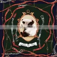 digital print custom design square pure silk scarf 90*90