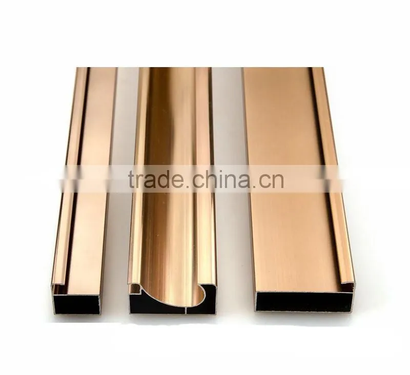 aluminium glass door frame MDF kitchen cabinet handle profile/cupboard door frame profile