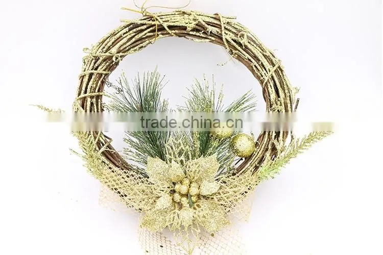 Glitter Christmas Garland Pine Flower Xmas Tree Decorations Party Ornaments Artificial Wholesale Suppliers