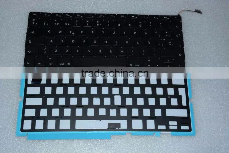 Professional Spanish Laptop keyboard Replacement LED Backlight Lighting For Macbook Pro A1286 2008-2012