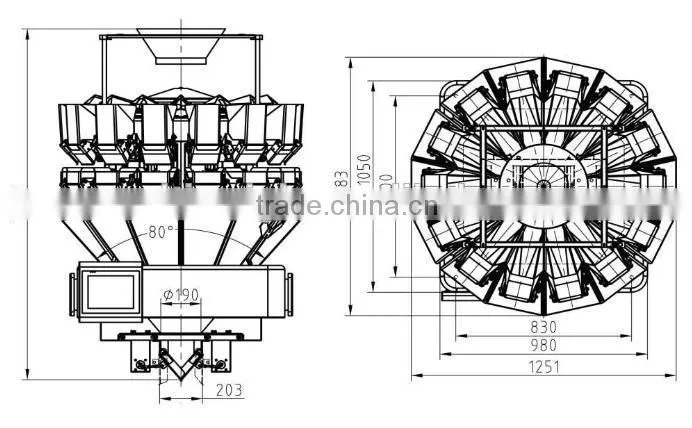 14 heads multi head combination weigher