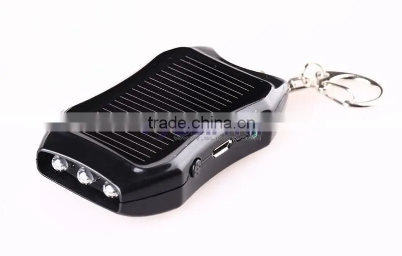 Clip Portable Belt Hook 1200mah 3LED Light Keychain Solar Lamp
