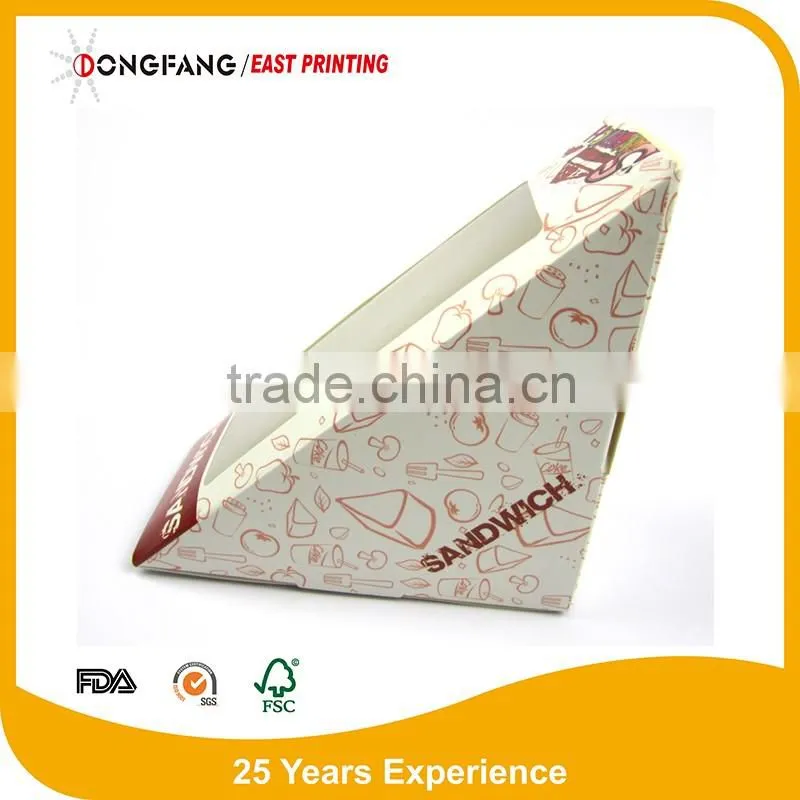 paper sandwich box of high quality take away paper sandwich packaging box