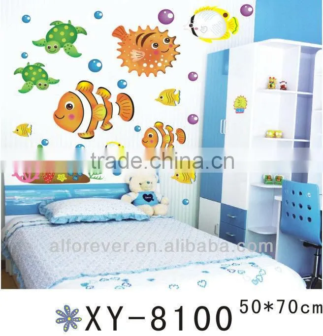 Cute fish wall sticker waterproof removable Kids room decor wall decals stickers