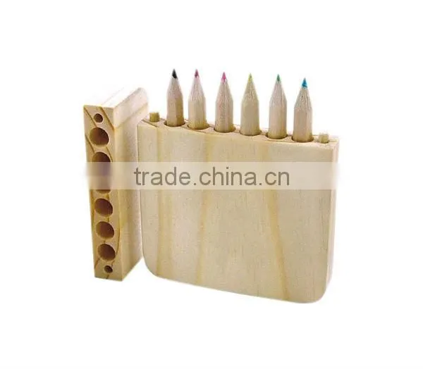 12PCS/SET Mini Wooden Pencil & Wood Color Pencil & Natural Colour Pencil