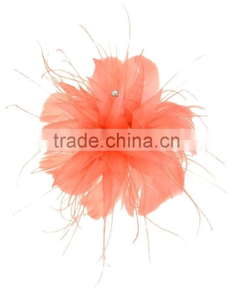 Rhinestone Feather Flower Hair Fascinator/Clip/Barrettes