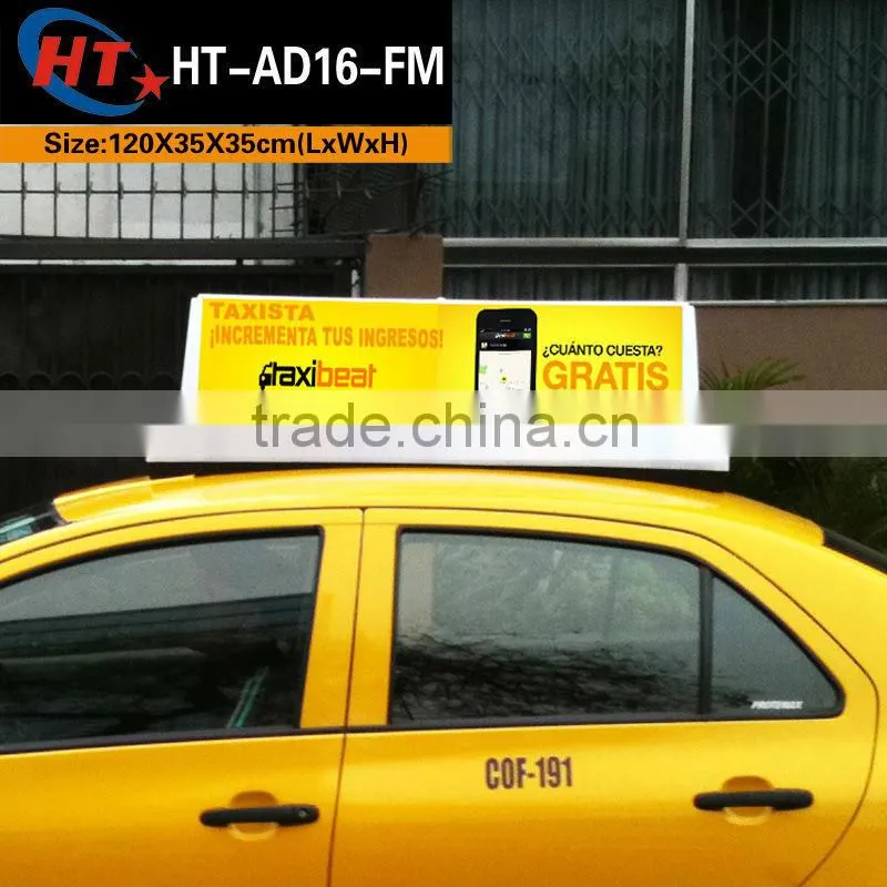 2015 High brightness taxi roof top advertising signs