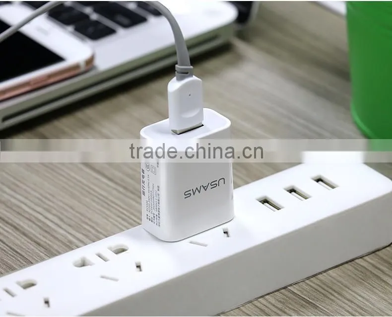 USAMS Single USB Output Charger Adapter for iPhone/iPad/iPod Fast Charging US Plug Charger Travel Series MT-5526