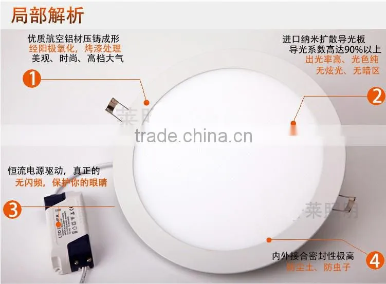 Ultra-thin LED panel lights 15w 1350LM Round Mini Dimmable LED Ceiling Light 185mm Hole Size