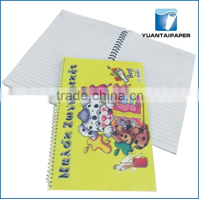 Printed custom students exercise notebook with spiral bound