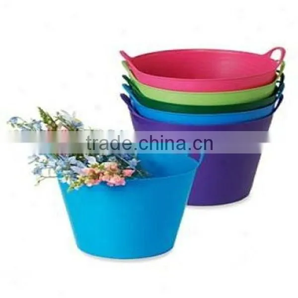 flexible plastic bucket,garden bucket,colorful bucket