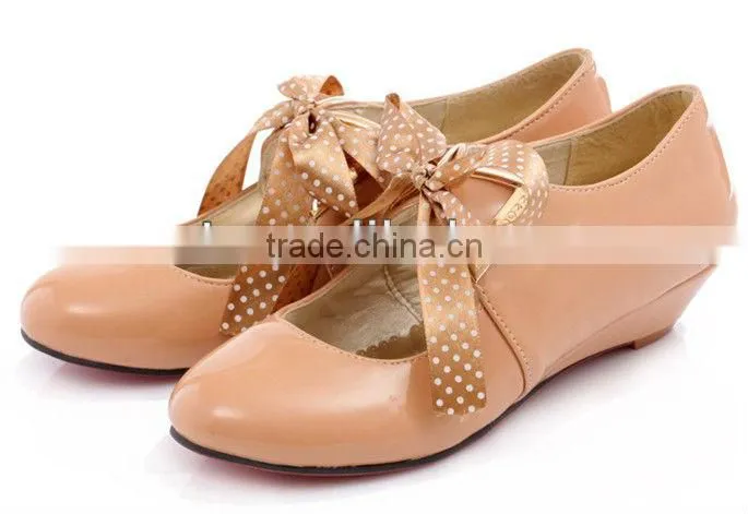 Fashion Nude color wedge shoes for gilrs