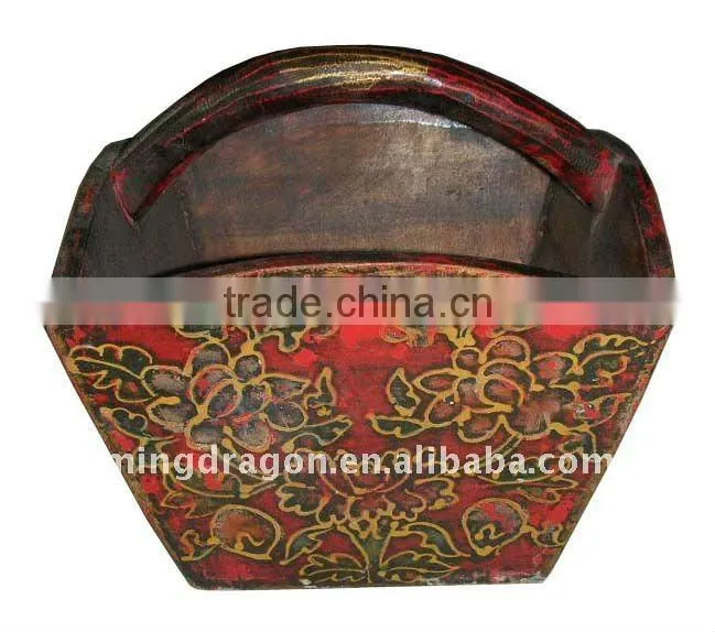 chinese antique wooden hand-painted box