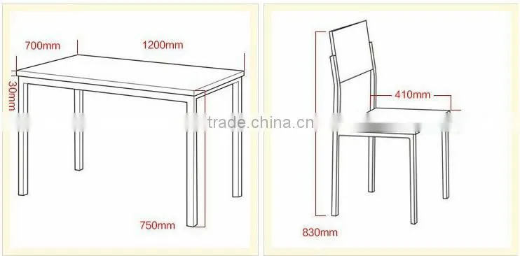 B1228 modern home furniture indoor dining table and chairs