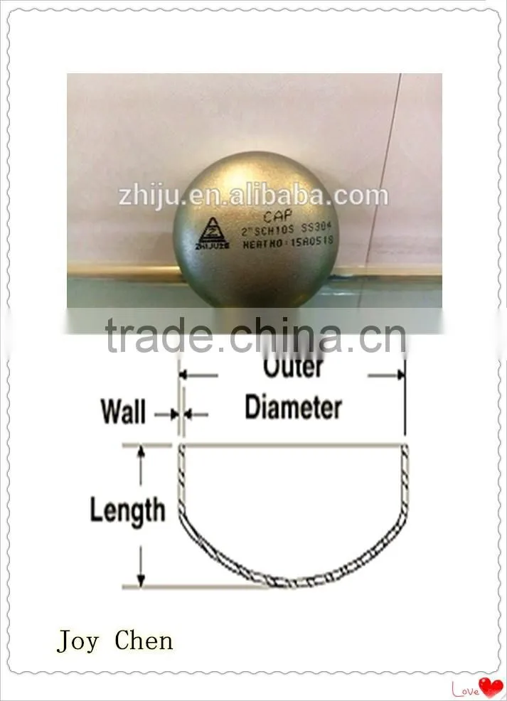 Stainless Steel Buttweld End Cap DN900 36 inch Vacuum Fittings SS