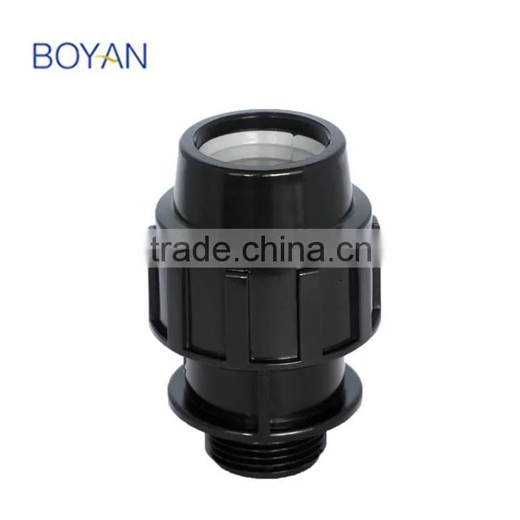 PN16 plastic pipe fitting for irrigation black pp compression male adaptor