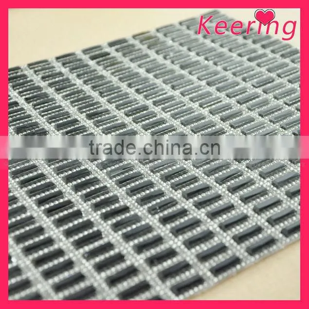 bulk fashion 2014 glass stone mesh fabric rhinestone trimming roll WRT-002