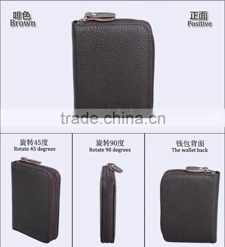 RFID blocking Genuine Leather wallet, credit card coin wallet. Mini Handheld Purse