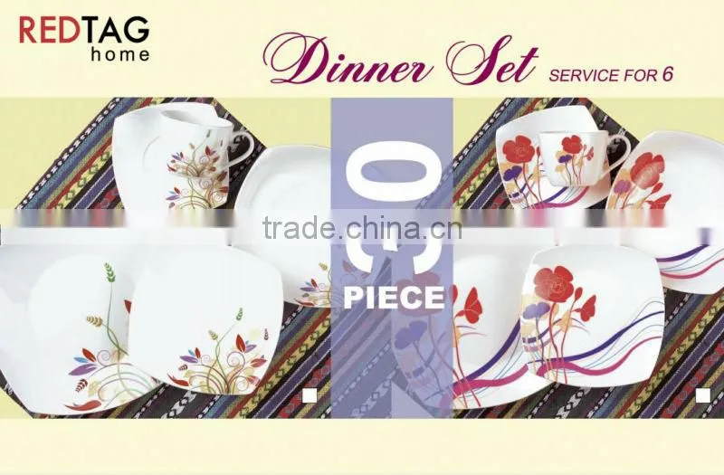 30pcs square porcelain dinner set