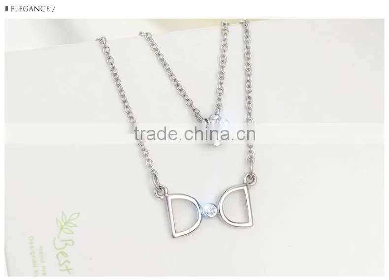 Two layers 925 silver choker necklace