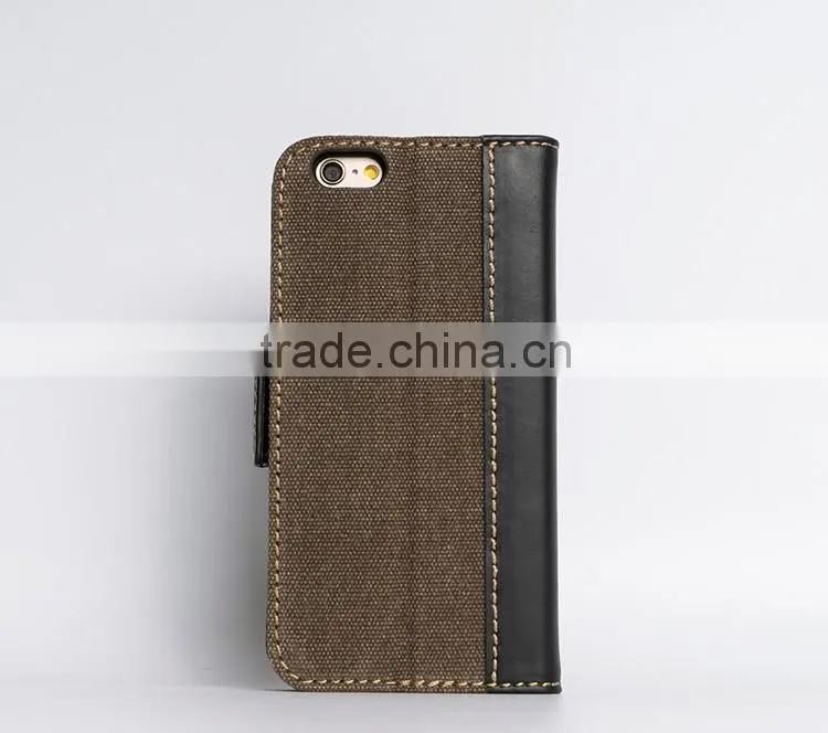 Hot card slot wallet genuine leather flip case for iphone6 plus