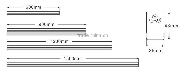 Hot Integrated t8 led aluminum tube light 900mm 24w