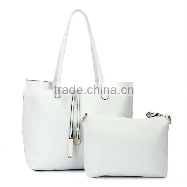 Fashion popular ladies pu leather shoulder bag with mini bag